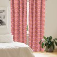 thumbnail image 2 of Ambesonne Floral Window Curtains, Abstract Funky Colors Layout, Each 28" W x 95" L, Vermilion Pale Teal, 2 of 4