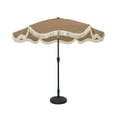 thumbnail image 4 of Mondawe 9FT Beach Umbrella with Fringe, Outdoor Market Umbrellas with Crank and 26.5lbs Base Included for Garden Lawn Pool Yard Table, Tan, 4 of 9