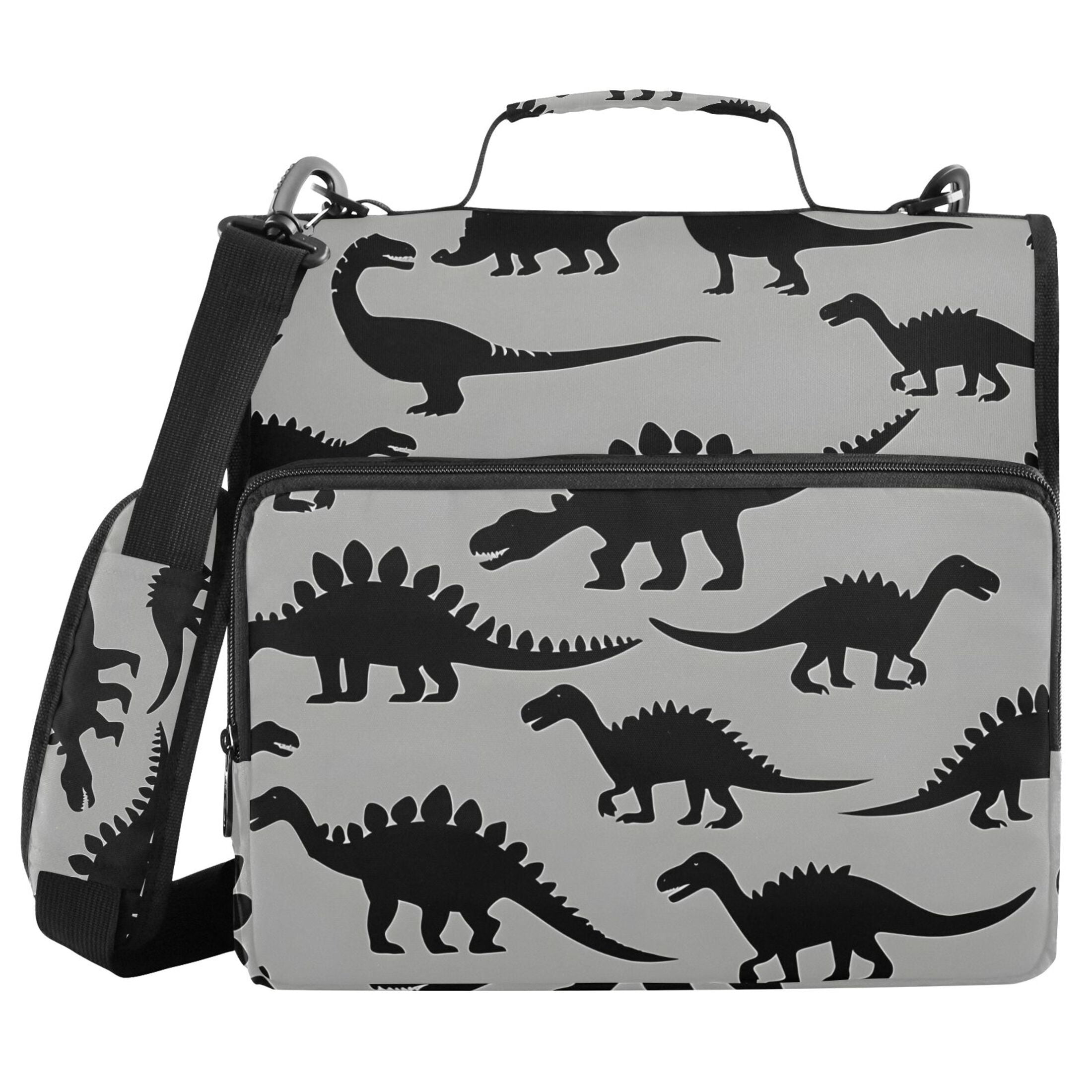 ALAZA Zipper Binder Art Dinosaur Silhouettes 3 Ring Trapper Keeper File Folder Organizer Bag