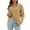 Khaki, variant on IROINNID Pullover Sweater for Women Pure Color Turndown Lapel Long Sleeve Pullover V-neck Knit Loose Casual Sweater,Khaki