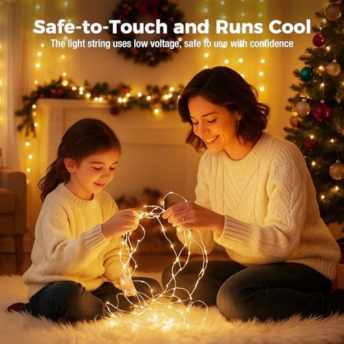 Twinkle Lights Battery Operated 30 Packs Fairy Lights, 3 Modes, Bulk Mini Waterproof Silver Wire for Weddings Mason Jars Party, Led String Lights, Garden Decor, Warm white