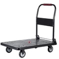 thumbnail image 4 of 35-3/4" Long x 24" Wide Platform Truck, Foldable Handcart with 5'' TPR 360-Degree Silent Wheels, 660lbs Heavy-Duty Push Dolly Cart, 4 Steel Load-Bearing Beams for Warehouse Garage Home Use, 4 of 10
