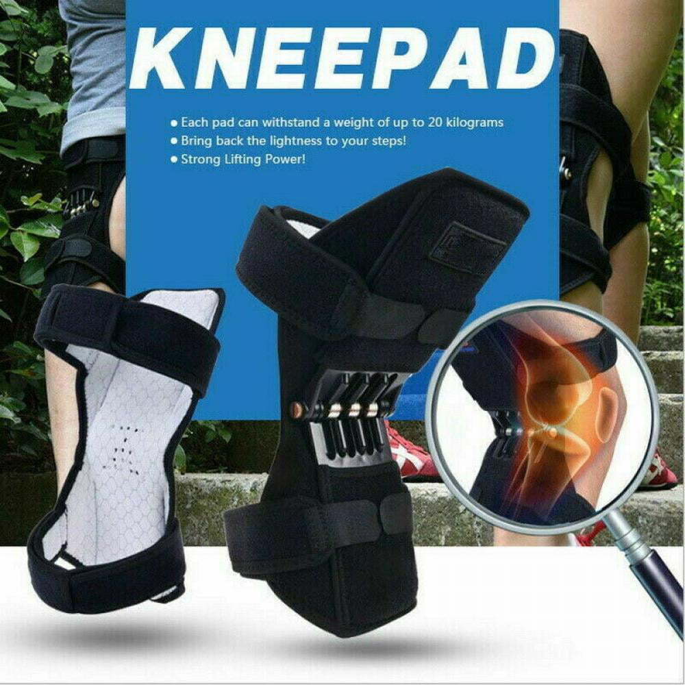 Details about   2Pcs Power Knee Support Brace Pads Booster Joint Lift Squat With Powerful Spring 