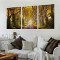 thumbnail image 2 of JRXY  Framed Canvas Wall Art The Dark Hedges in Northern Ireland at Sunset Photo Print Poster Large Size Stretched &amp; Framed Artwork Home Decor Ready to Hang 12''x16''X3 Panels 12x16x3pcs, 2 of 4