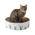 thumbnail image 3 of Kitty City Corrugated Cardboard Cacti Print Oval Cat Scratching Pad Bed, Multicolored, One Size, 3 of 7
