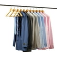 thumbnail image 3 of 20 Pack Solid Wood Suit Hangers with Non Slip Bar and Precisely Cut Notches - 360 Degree Swivel Chrome Hook - Natural Finish Super Sturdy and Durable Wooden Hangers, 3 of 9