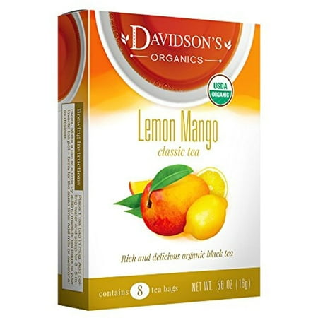 Davidsons Tea Lemon Mango, 8-Count Tea Bags (Pack Of 12)