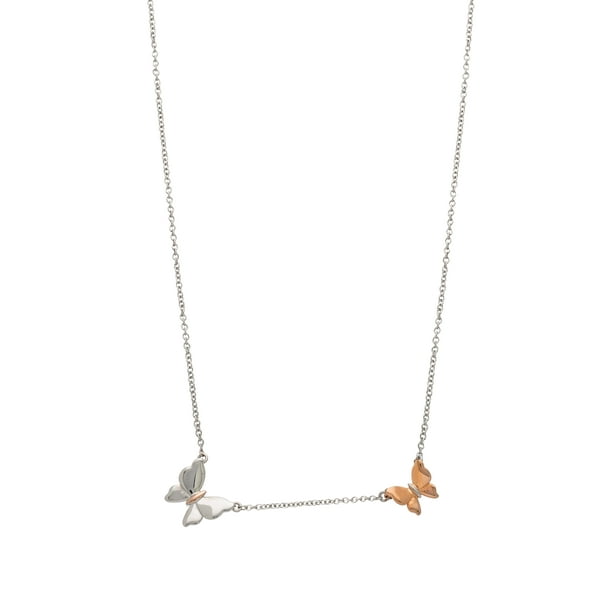 Download Connections From Hallmark Connections From Hallmark Stainless Steel Butterfly Layered Necklace Walmart Com Walmart Com