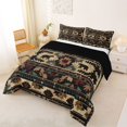 thumbnail image 2 of Castle Fairy Southwest Tribal Bear Queen Comforter Set 3 Pieces,Geometric Pine Comforter Sets Queen,Beige Maroon Green,Black Reversible,1 Comforter and 2 Pillowcases, 2 of 6