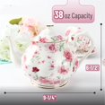 thumbnail image 2 of Btat- Tetera Floral Con Caja De Regalo 38 Oz Blanca Con Rosas Rosadas Y Adornos Dorados Tetera De Porcelana Cerámica Apta Para Lavavajillas Regalos De Navidad Brew To A Tea NA, 2 of 5
