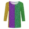 thumbnail image 4 of Penkiiy Blouse Carnaval Manches 3/4 Chemise de Printemps Quotidienne Tee Imprimé Masque Blouse Mardi Gras Col Rond 2024 Tee Tunique Habillée S Multicolore, 4 of 5