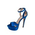 thumbnail image 2 of Lauren Lorraine Heidi Platform High Heel Sandal Satin Bridal Prom Wedding Pump (Blue, 10), 2 of 5