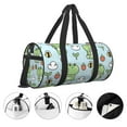 thumbnail image 5 of Xecao Cute Floral Frog print Round Travel Duffel Bag is a foldable gym bag with an inner pocket, perfect for travel sports, 5 of 8