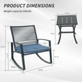thumbnail image 7 of Outdoor Patio Bistro Metal Rocking Conversation Set with Table, Weatherproof Rope & Steel, Removable Cushion Covers, Anti-Tip Rocking Chairs for Balcony Porch, 7 of 7
