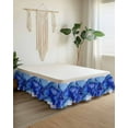 thumbnail image 2 of Marble Blue Bed Skirt King Size 18" Drop Liquid Gold Foil Glitter Wavy Rock Stone Ruffled Wrap Around Bed Skirts Adjustable Elastic Bedskirt Dust Ruffle for King Size Bed, 2 of 7