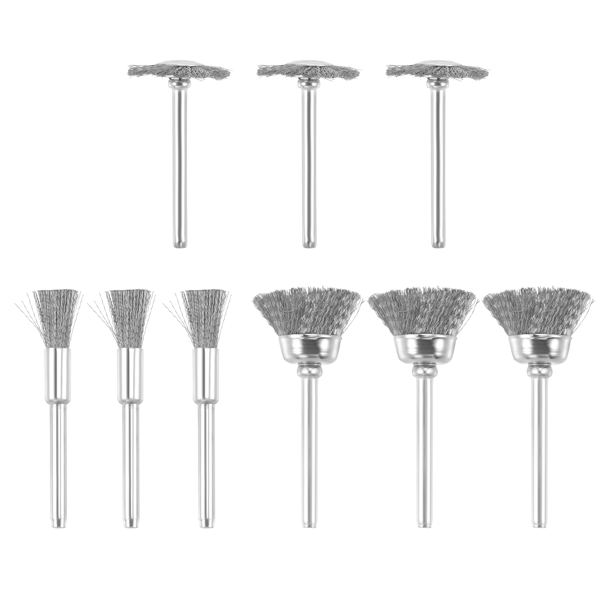 45pcs Wire Nylon Wheel Bowl Pen Polishing Mix Brush Set for Dremel Rotary Tool 