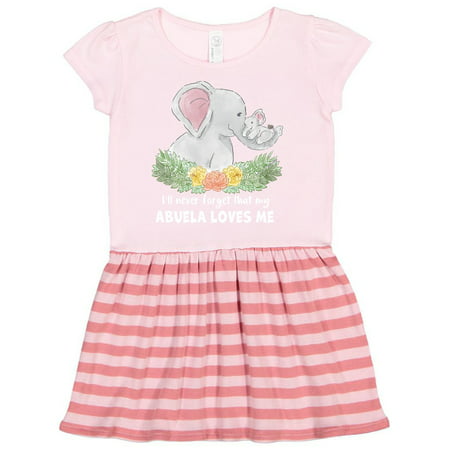 

Inktastic I ll Never Forget That my Abuela Loves Me Cute Elephants Gift Toddler Girl Dress