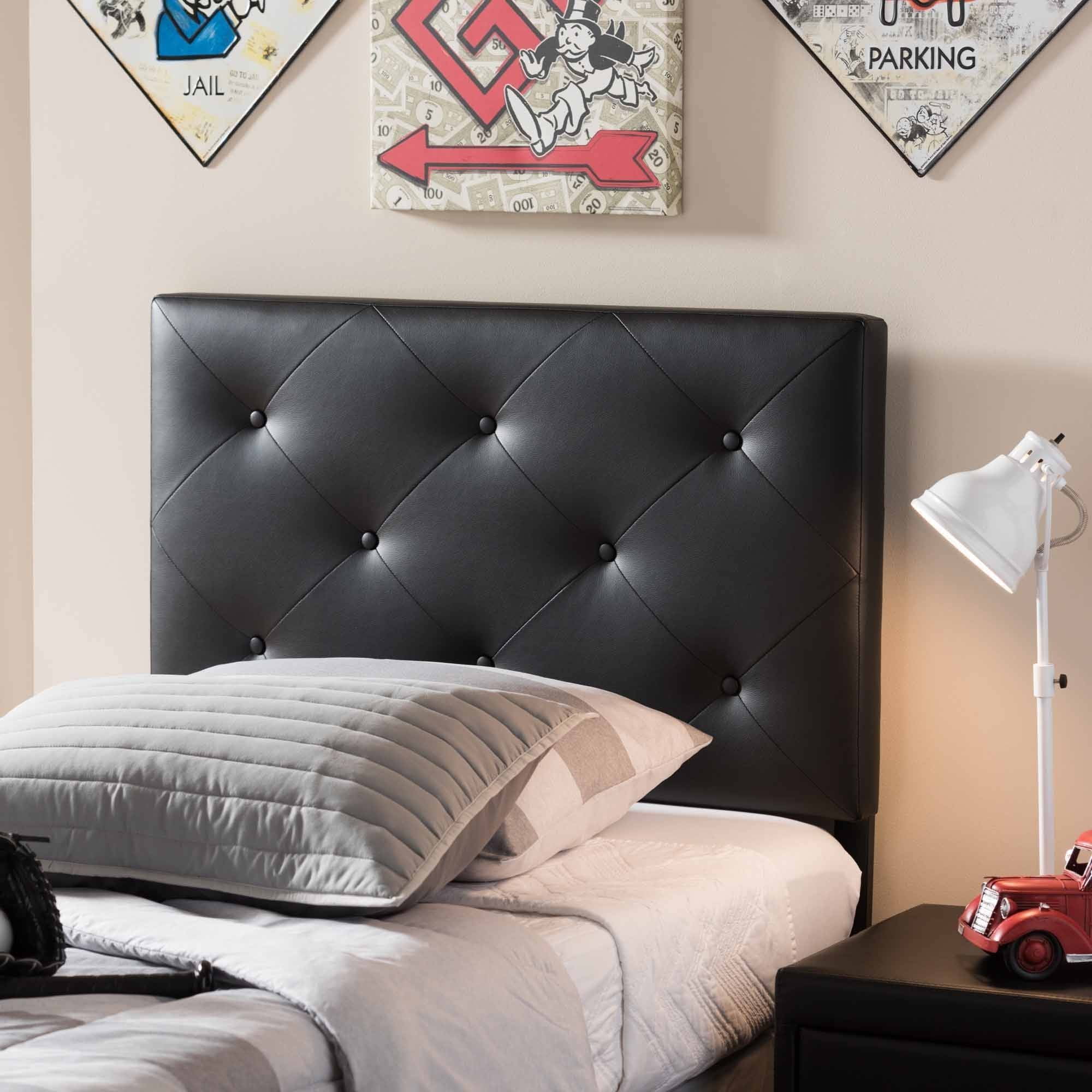 Baxton Studio Baltimore Modern And, Leather Upholstered Headboards