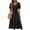 Black, variant on Levmjia Flowy Midi Dresses for Women V Neck Short Sleeve Polka Dot Dress Summer Casual Fashion Loose Fit Swing Party Beach Vacation