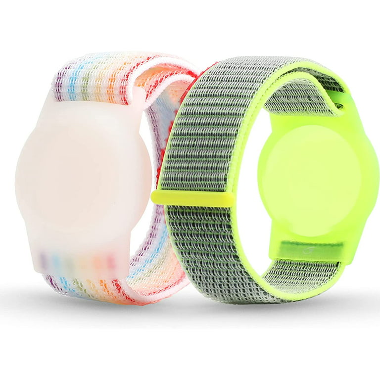 2 Pack AirTag Bracelet for Kids, Nylon Wristband for Apple Air Tag