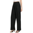 thumbnail image 4 of Wide Leg Dress Pants for Women's High Elastic Waisted Office Work Trousers Palazzo Pant XS Black, 4 of 6