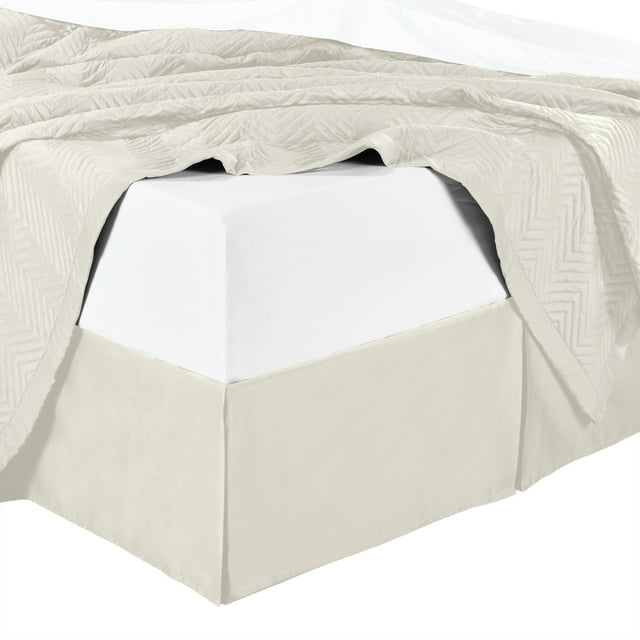 Bed Skirt 100 Cotton Solid 300TC, Split Corner, 15Inch Tailored Drop