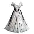 thumbnail image 3 of KICILVS Gothic Clothes For Women Black Spiderweb And Spider Print Flowing V Neck Long Maxi Dress Halloween Cosplay Gothic Party Dress, 3 of 5