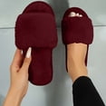 thumbnail image 3 of Bixock Slippers for Womens Indoor House Cotton Shoes Fleece Open Toe Slide For Fall Winter Warm Non-Sliped Women Shoes, 3 of 8