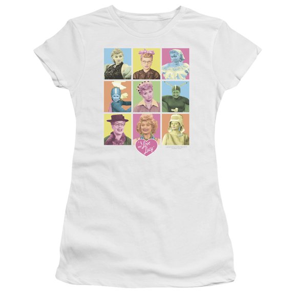 I Love Lucy - So Many Faces - Juniors Teen Girls Cap Sleeve Shirt - Large