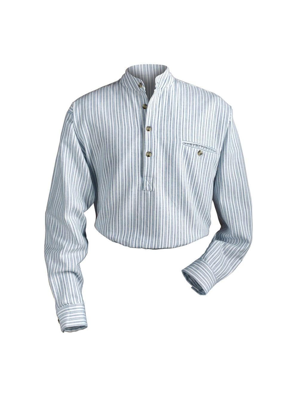 White Black ShirtVertical Stripes Cotton 100% Grandad CollarFREE POSTAGE! 