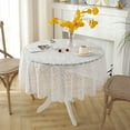 thumbnail image 2 of Round White Lace Tablecloth Vintage Table Cloth for Kitchen Home Table Decoration, 2 of 6