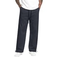 thumbnail image 2 of JUUYY Men's Lightweight Windbreaker Pants Straight Leg Elastic Drawstring Waist Moisture Wicking Casual Outdoor Quick Dry Trousers Black XXL, 2 of 6
