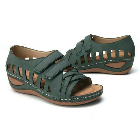 

Brown Sandals Women Wedge Women Sandals Bohemia Gladiator Wedges Platform Wedges For Women Closed Toe 36 Dark Green
