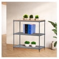 thumbnail image 2 of MeshWorks Metal Storage Wood Top Workbench Shelving Unit Rack for Garage and Kitchen Storage, 35.4” x 17.7” x 35.4”, Silver, 2 of 6