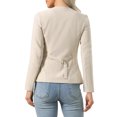 thumbnail image 3 of INSPIRE CHIC Business Casual Blazers for Women Button Down Scoop Neck Long Sleeve Office Work Blazer Jackets with Pockets S Apricot, 3 of 5