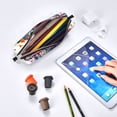 thumbnail image 7 of Haiem Colorful Floral Jellyfish Print Leather Pencil Case Art Supplies Case Zipper Pencil Pouch Stationery Storage Pencil Bag, 7 of 7