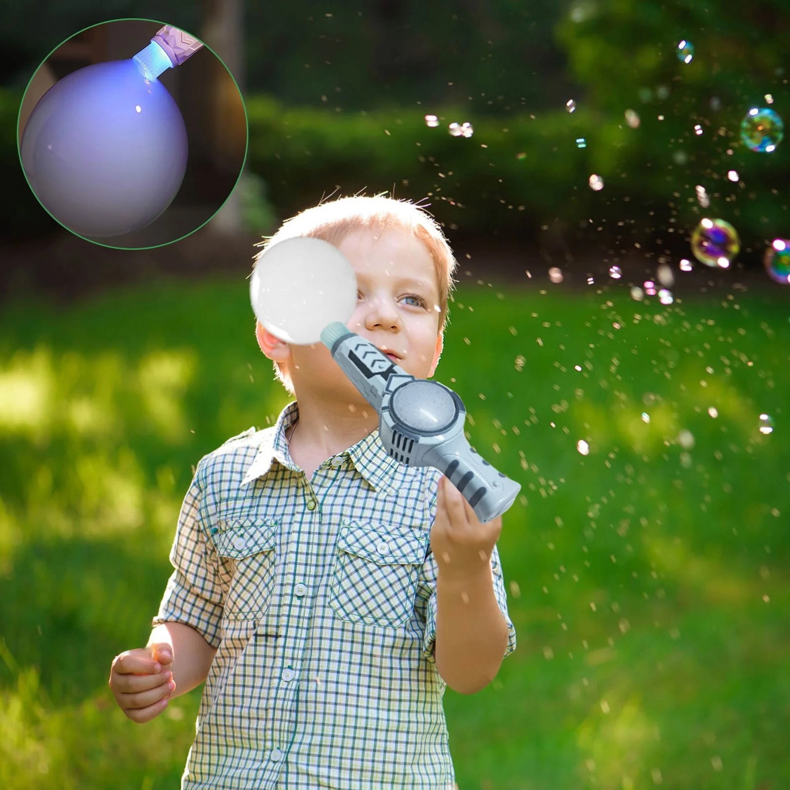 Elastic Bubble Fog Wand 2026 New Colorful Bubble Machine Interactive Fog Bubbles Machines Adjustable Bubble Size With Colorful Lights For Outdoor Fun Festiva 60ml bubble machine blower,Blue