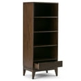 thumbnail image 5 of Simpli Home Harper 24W 4 Shelf Bookcase with Drawer (Set of 2) in Walnut Brown, 5 of 7