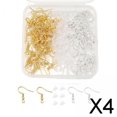 thumbnail image 1 of 2 ganchos para pendientes, suministros para hacer joyas, topes para pendientes, color blanco K 4 piezas, 1 of 9