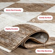 nuLOOM Meline Checkered Fringe Area Rug, 3' 3 x 5', Meline Beige