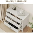thumbnail image 5 of Cozy Home White 3 Drawer Dresser, Painted Tall Wood Nightstand with Storage, for Bedroom Hallway Living Room Entryway Office, 5 of 9