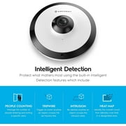 Amcrest 5-Megapixel Fisheye Camera, UltraHD Security PoE Camera Indoor, 1.4mm Lens, 33ft Nightvision, 360° Panoramic Camera Coverage, Cloud and MicroSD Recording, IP5M-F1180EW (White)