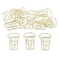 thumbnail image 1 of AMLESO 12pcs Gold Plated Cup Shaped Paper Clips Funny Stationery Bookmark Marking, 1 of 8