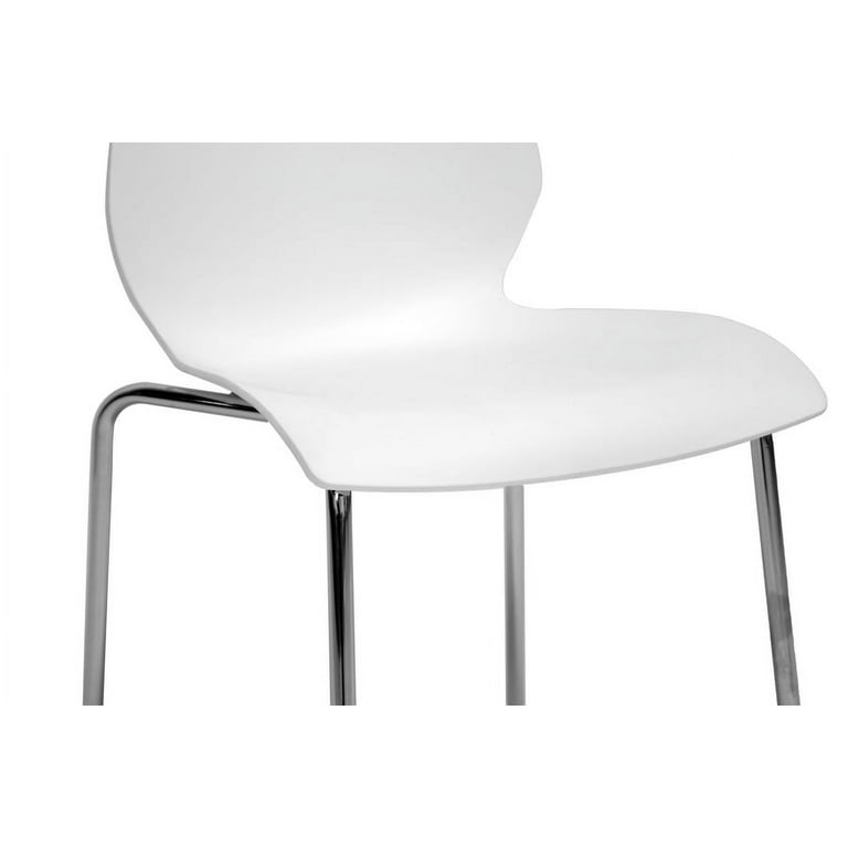 Baxton Studio Overlea White Plastic Modern Dining Chair - Set of 2 Baxton Studio Overlea White Plastic Modern Dining Chair - Set of 2