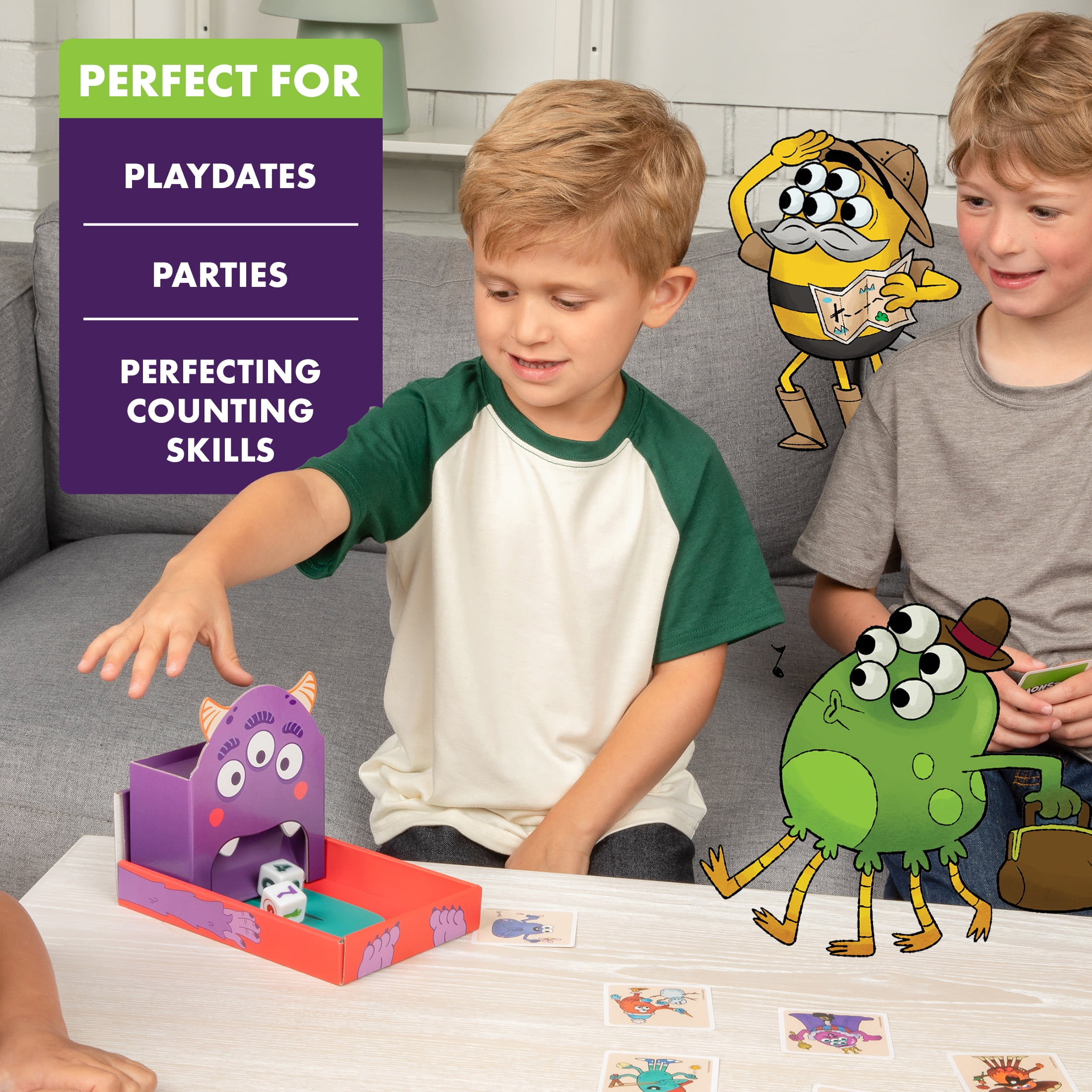 Exploding Kittens Presents Monster Match a matching game for kids with dice tower ages 4+ 2 to 6 players creative kids game perfect gift for 4 year olds family game night