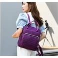 thumbnail image 2 of QYMHOODS Women's Multi-Pocket Convertible Backpack, Lightweight Shoulder Bag with Quilted Front Pocket, 2 of 5