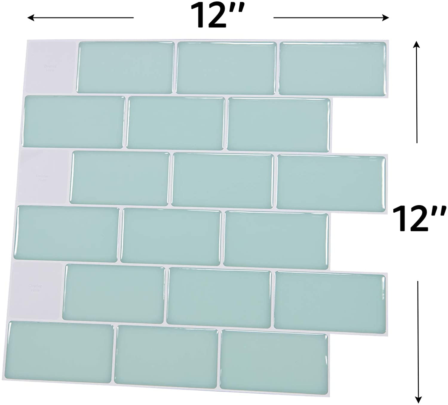 Art3d Peel and Stick Backsplash Tile 12"x12 Subway 3D Wall Sticker Wallpaper   Kitchen Bathroom Self Adhesive Removable Stick in Teal (10-Pack)