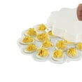 thumbnail image 5 of KB KITCHEN BASICS 10.5" Egg Carrier with Lid, Holds 18 Eggs - Durable Melamine Serveware, Portable Design with Secure Lid & Handle for Gatherings & Storage, Plastic Egg Container for Deviled Eggs, 5 of 6