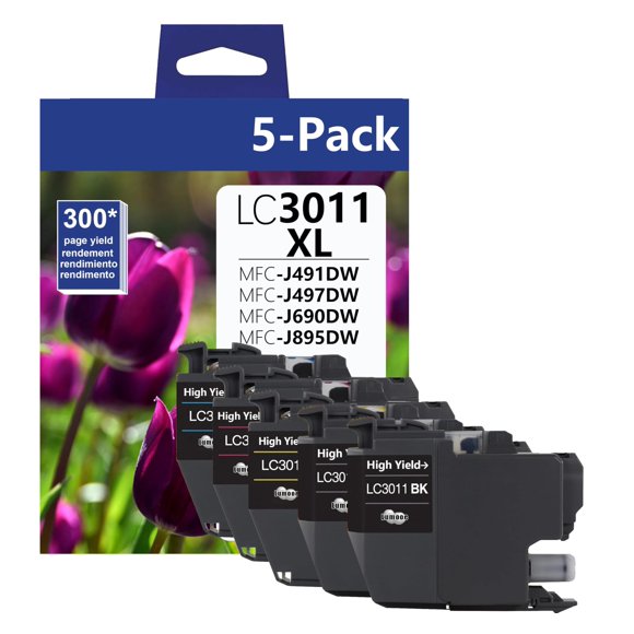 Cartuchos de tinta Lumooe LC3011XL de alto rendimiento, paquete de 5