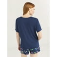 thumbnail image 4 of Joyspun Women's Short Sleeve Top and Shorts Pajama Set, 2-Piece, Sizes XS-3X, 4 of 6